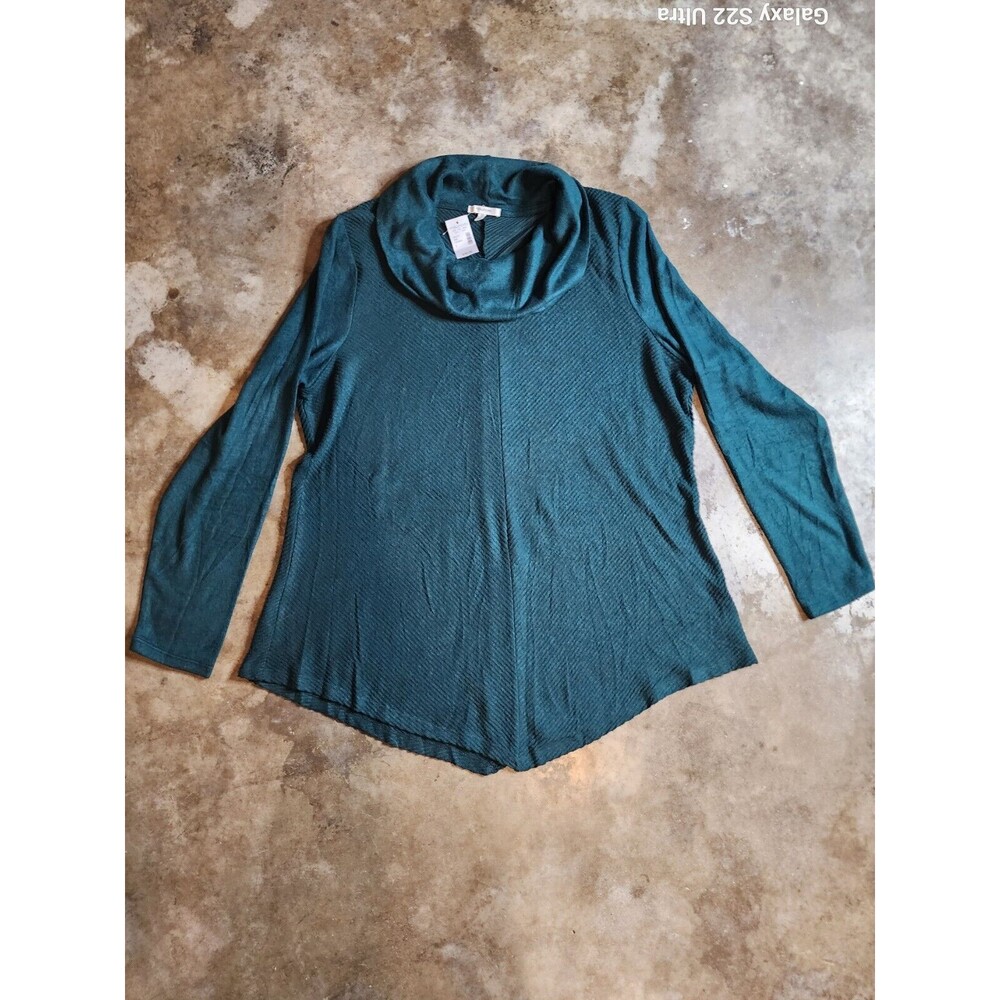 Maurices Cowl Neck Sweater Womens Size 2 Green Long Sleeve